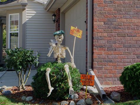 Every skeleton needs to know his limit | Halloween outdoor decorations, Halloween decorations ...