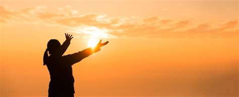 Premium Photo | Silhouette of woman hand praying spirituality and ...