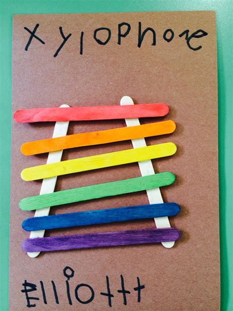 Popsicle stick xylophone | Music crafts preschool, Preschool music theme, Letter a crafts