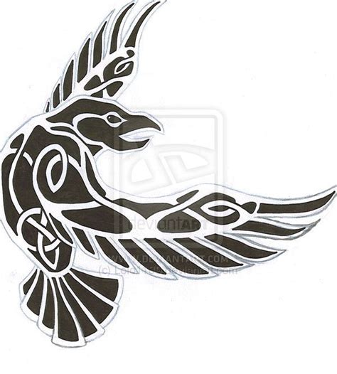 Tribal Norse Raven Tattoo Design Idea | Norse tattoo, Viking art ...