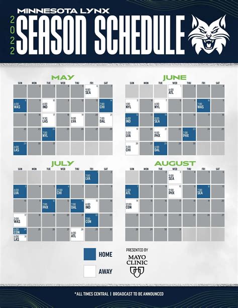 2022 Minnesota Lynx Schedule Breakdown - Canis Hoopus