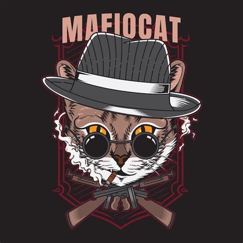 Premium Vector | Mafia cat