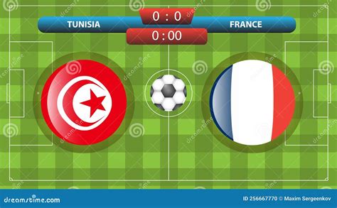 Tunisia Vs France Soccer Match Template Stock Vector - Illustration of ...