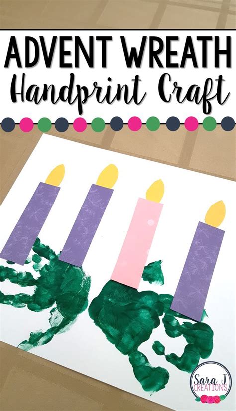 Advent Wreath Handprint Craft | Advent crafts, Christmas kindergarten, Preschool christmas