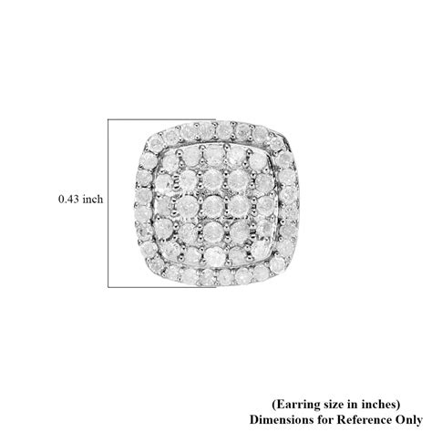 Buy Diamond Stud Earrings in Platinum Over Sterling Silver 0.75 ctw at ShopLC.