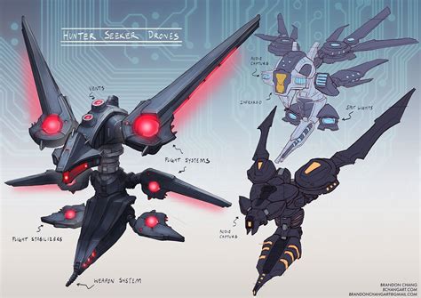 ArtStation - Cyberpunk - Hunter Seeker Drones, Brandon Chang | Alien ...