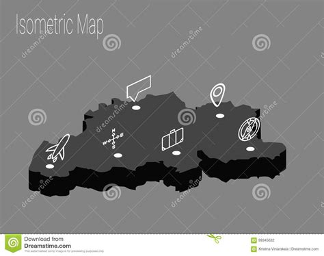 Belgium 3d (isometric) Vector Map Colored By Provinces With Neighbouring Countries ...