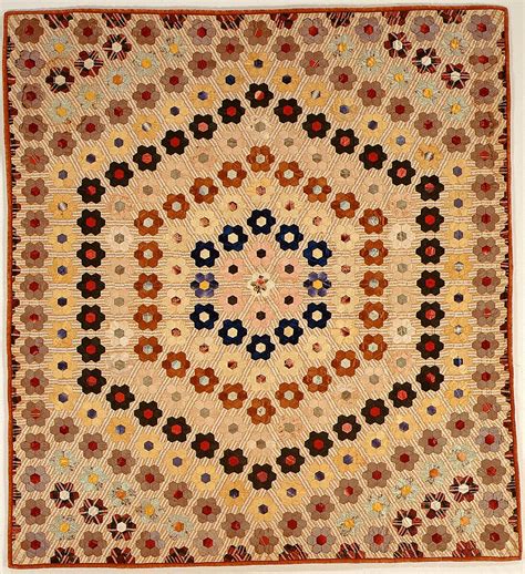 Possibly Caroline Brooks Gould | Quilt (or decorative throw). Hexagon or Mosaic pattern ...