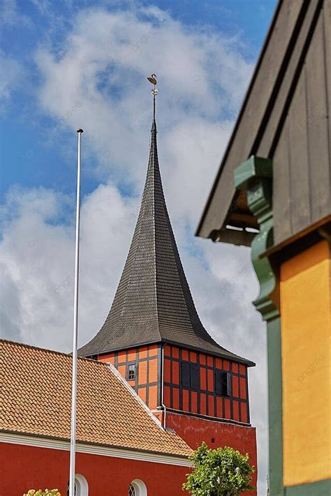 Scenic Sight Of Svaneke Church On The Beautiful Island Of Bornholm In Denmark Photo Background ...