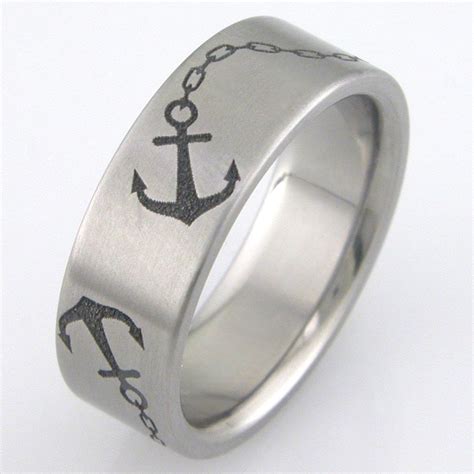 The Anchor Ring | Titanium wedding band mens, Rings for men, Wedding rings engagement