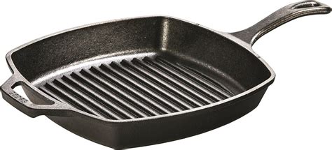 Amazon.com: Lodge L8SGP3 Cast Iron Square Grill Pan, Pre-Seasoned, 10.5 ...