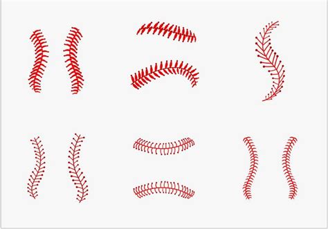 Baseball laces vector pack 126103 Vector Art at Vecteezy