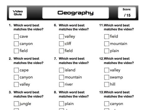 Quiz: Geography – Vidtionary: A Video Dictionary