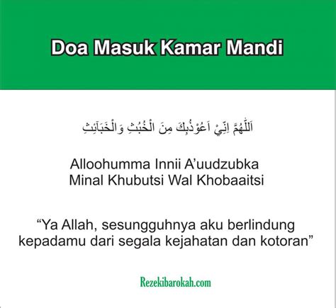 Doa Masuk dan Keluar Kamar Mandi serta Adab Masuk Kamar Mandi