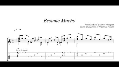 Fingerstyle Guitar - Besame Mucho Acordes - Chordify