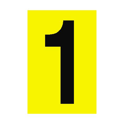 Number Sign 1 Yellow | PVC Safety Signs