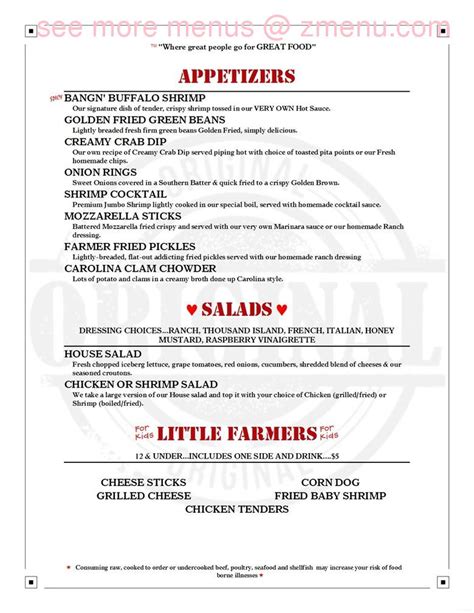 Online Menu of The Hungry Farmer Restaurant Restaurant, Clinton, North ...