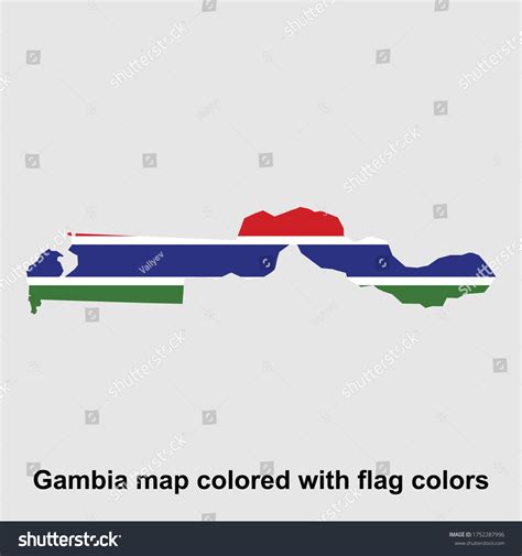 Gambia Map Colored Flag Colors Isolated Stock Vector (Royalty Free) 1752287996 | Shutterstock