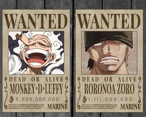 Digital One Piece Straw Hat's Wanted Posters UPDATED - Etsy