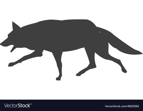 Wolf running silhouette icon Royalty Free Vector Image