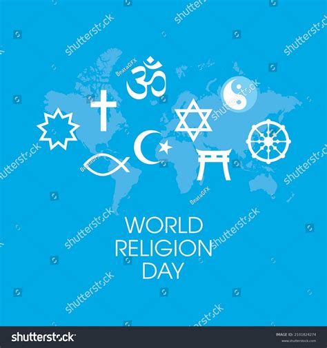 World Religion Day Poster Religious Symbols Stock Illustration ...