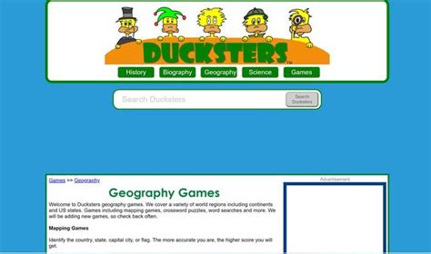 Ducksters Geography Games | Geography games, Geography, Map games