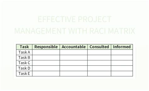 Effective Project Management With RACI Matrix Excel Template And Google ...