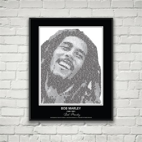 Original Bob Marley Poster in his own words. Image made of his quotes ...