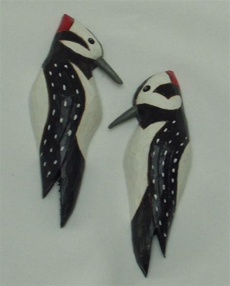 Flat Wood Carved Woodpeckers, DIY Painted Woodpeckers, DIY Accent ...