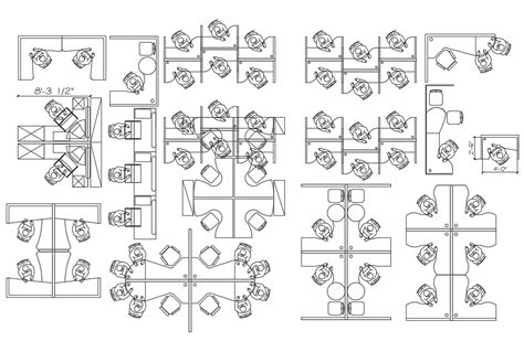 Workstation Furniture CAD Block - Cadbull