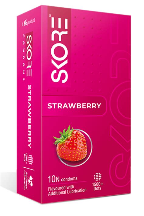 Skore Strawberry Flavoured Condoms | Set of 10 Best Strawberry Condoms | SKORE Condoms