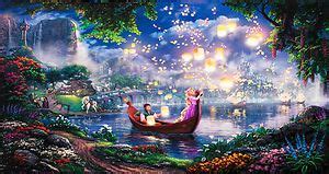 09 Thomas Kinkade Disney Tungled Rapunzel Quality GICLEE 24" Art prin…