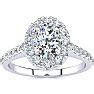 Halo Engagement Rings | 1 1/2 Carat Oval Shape Halo Diamond Engagement Ring in 14k White Gold ...