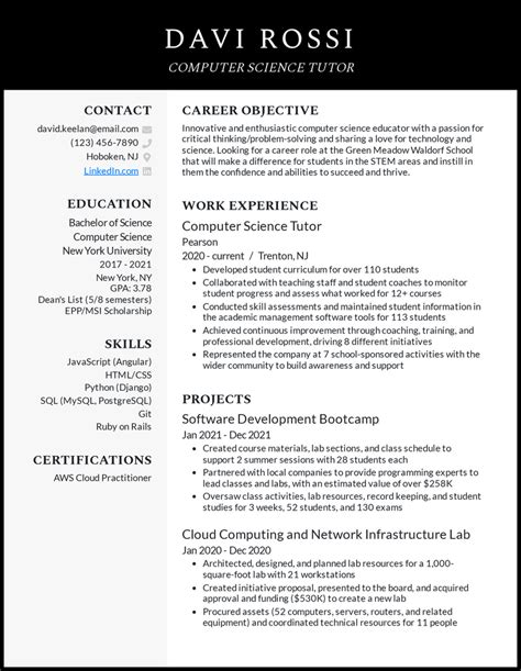 17 Computer Science (CS) Resume Examples [& Templates]