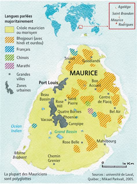 Les principales langues de l'île Maurice, par Agnès Stienne (Le Monde diplomatique, septembre 2014)