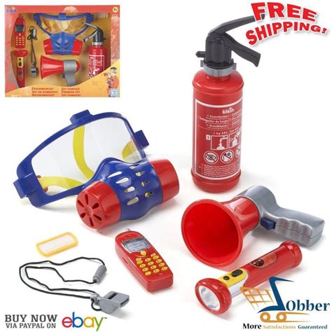 Pretend Play Fireman Role Set Firefighter Gear Toys Dress Up Preschool ...