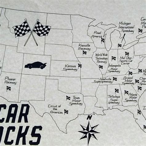 NASCAR Tracks Map | Etsy