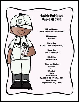 jackie robinson bio for kids printable - - Image Search Results Jackie Robinson Activities ...