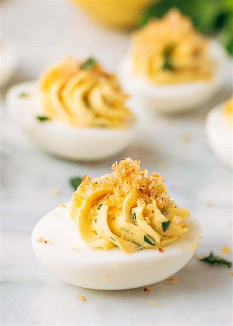 Italian Deviled Eggs with Garlic and Basil - Striped Spatula