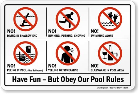 Have Fun But Obey Our Pool Rules Sign, SKU: S-6374