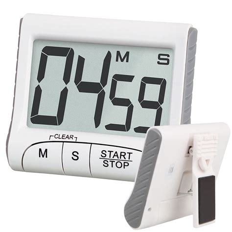 Digital Kitchen Timer & Stopwatch, EEEkit Large LCD Display Digits Battery Powered Magnetic ...