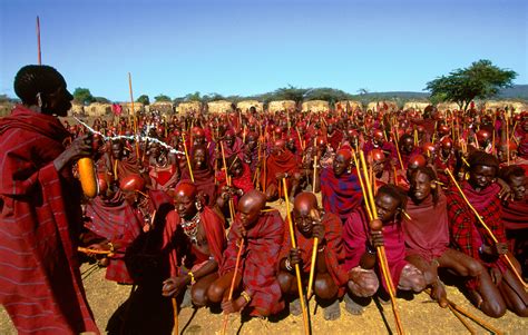 Maasai Initiates Receiving Blessings of Elders