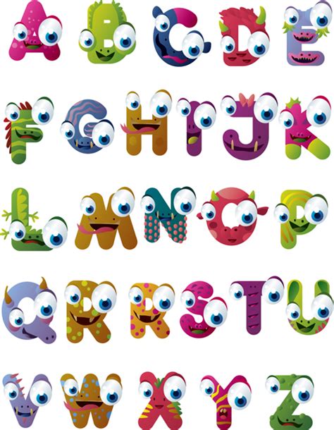 Elements of Funny Alphabet vector graphic - Vector Font free download