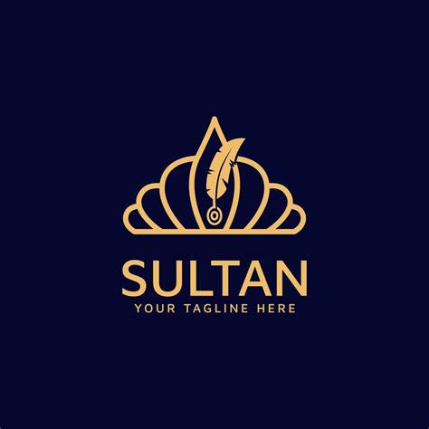 The Sultan's or Guru Crown Logo Design, a Minimalist and Luxurious Royal Symbol Icon Vector in ...