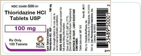 Thioridazine - FDA prescribing information, side effects and uses