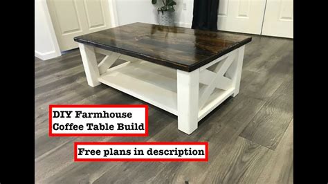 Farmhouse Style Coffee Table Build (Free plans & dimensions in description) - YouTube