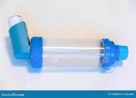 Asthma Reliever Inhaler with Spacer Stock Photo - Image of asthma, illness: 163388976