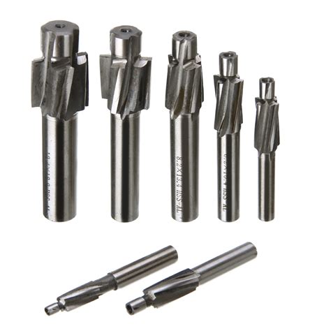 7pcs/set HSS Counterbore End Mills M3.2 M12.4 Pilot Slotting Milling Cutter For Milling Machine ...