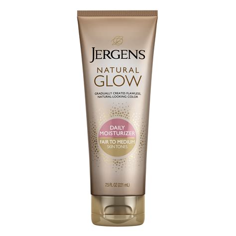 Jergens Natural Glow Sunless Tanning Lotion, Fair to Medium Skin Tone, 7.5 fl oz - Walmart.com ...