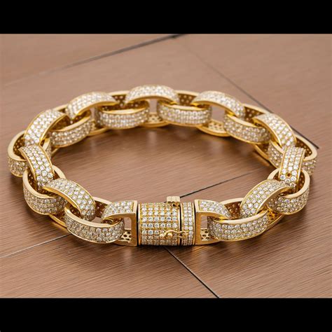 14K Yellow Gold Custom Diamond Bracelet With 21.41 CT Diamonds - OMI Jewelry